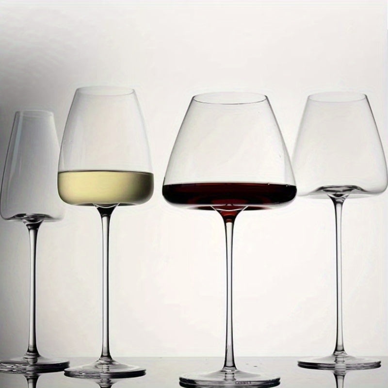 Taça de Vinho em Cristal Soprado à Mão - Elegante e Reutilizável, Ideal para Presente de Dia dos Namorados, Lavagem Manual, Multiuso para Vinho, Champanhe, Destilados, Copo para Ocasiões Especiais e Uso Diário, Decoração de Mesa