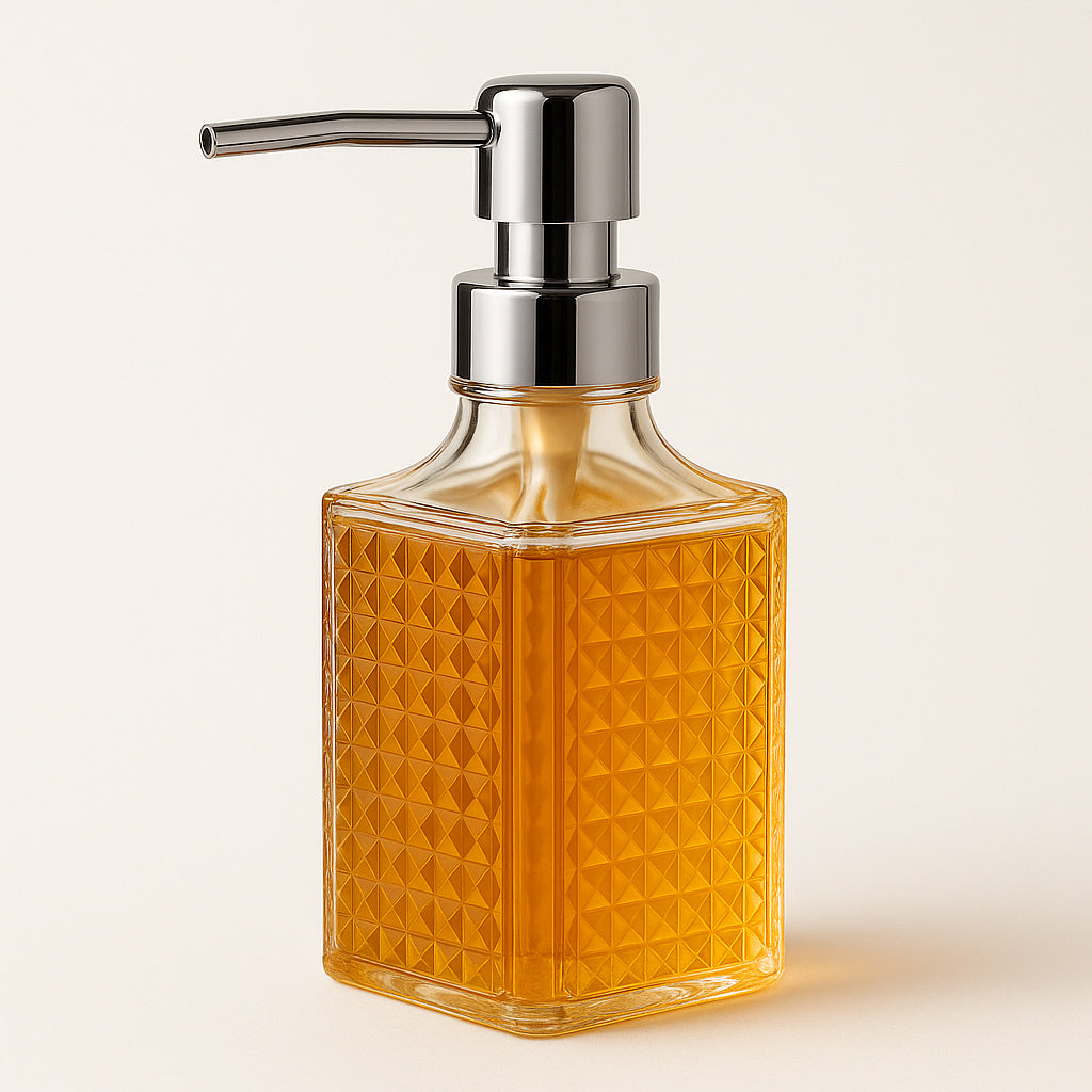Porta Sabonete Líquido Vidro Transparente 370ml – Wolff Spike Luxo