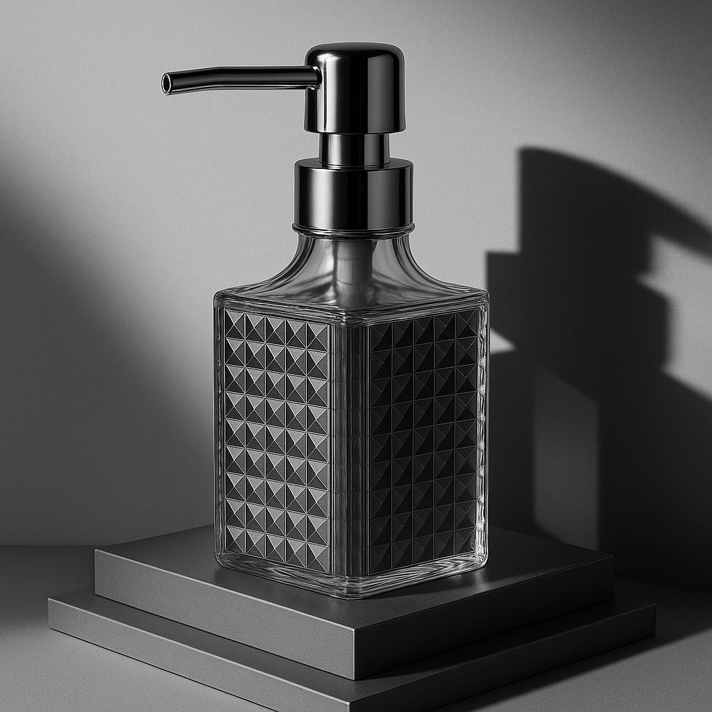 Porta Sabonete Líquido Vidro Transparente 370ml – Wolff Spike Luxo