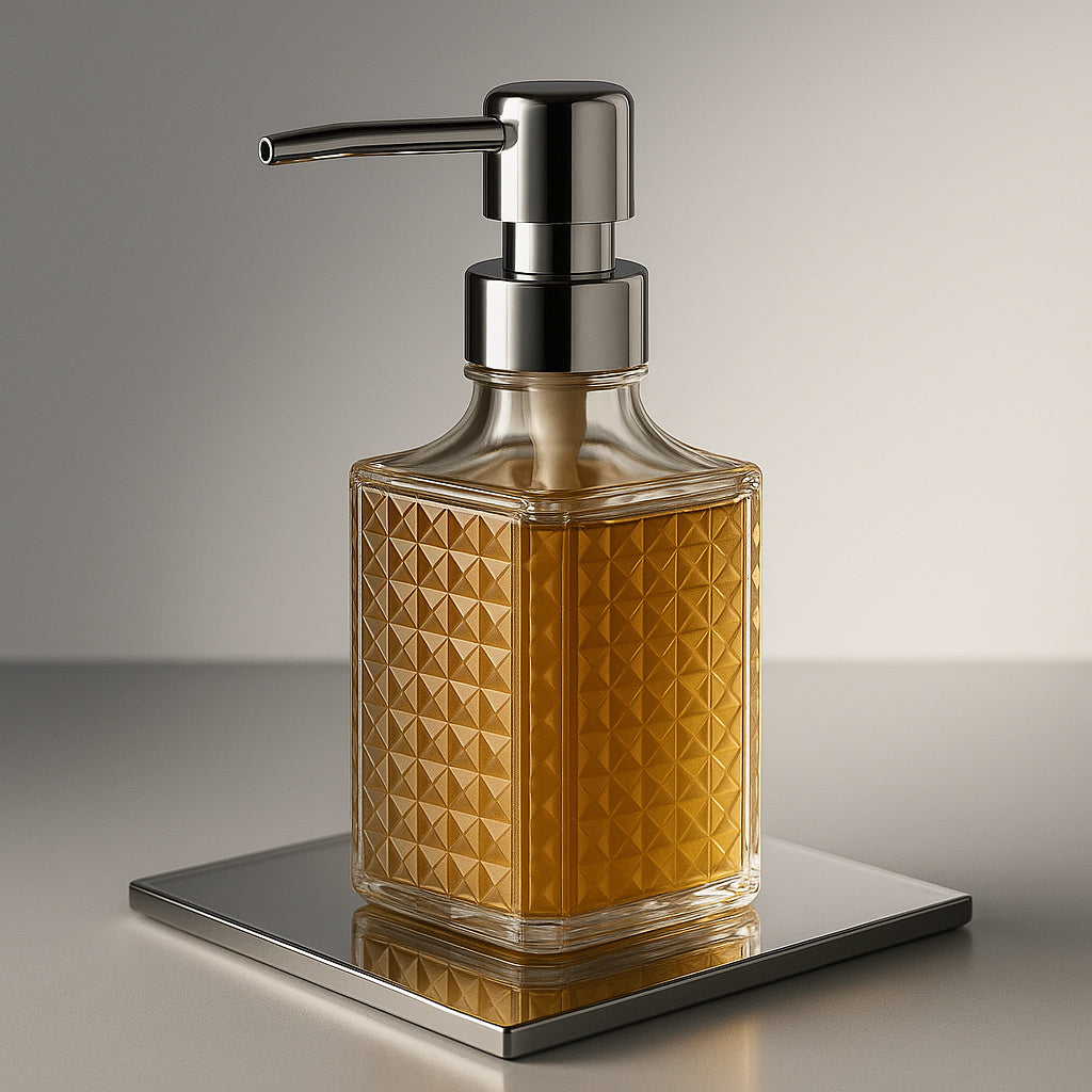 Porta Sabonete Líquido Vidro Transparente 370ml – Wolff Spike Luxo