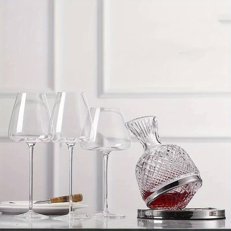 Taça de Vinho em Cristal Soprado à Mão - Elegante e Reutilizável, Ideal para Presente de Dia dos Namorados, Lavagem Manual, Multiuso para Vinho, Champanhe, Destilados, Copo para Ocasiões Especiais e Uso Diário, Decoração de Mesa