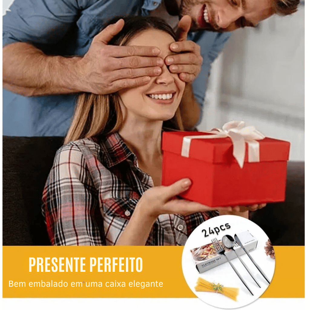 Conjunto de Talheres Elegância Inoxidável