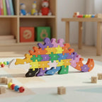 Quebra-cabeça Madeira Infantil Educativo Montessori Animais C/ 26 Peças Numeradas Brinquedo Didático