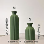 Conjunto de 2 Vasos de Arte Ondulados, Vasos para Arranjos de Flores Secas, Adequados para Vasos de Ornamentos de Decoração de Casa, Vasos de Decoração de Hall de Entrada, Ornamentos de Vasos de Secretária de Escritório