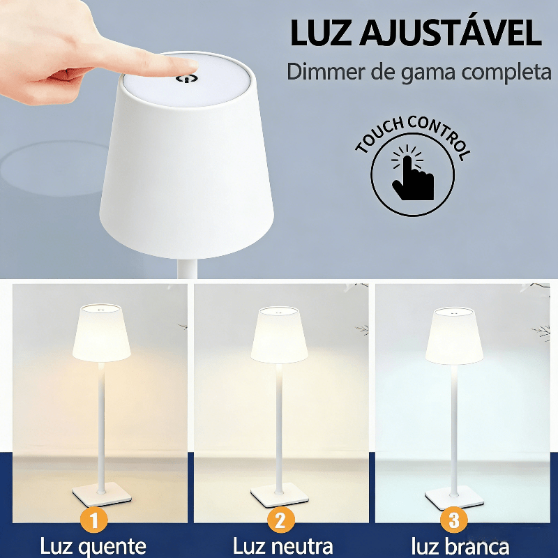 1 unidade Lâmpada de Mesa LED Recarregável Moderna Vintage 3V, Toque Regulável, Lâmpada de Jardim, Luz Noturna de Cabeceira, Luz de Ambiente para Restaurante
