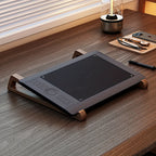 2 Peças Suporte Ergonômico para Laptop em Bambu - Altura Ajustável, Mesa Portátil com Base Larga para Estabilidade, Compatível com Livros/Tablets/Laptops, Elevador de Mesa em Madeira de Bambu para Escritório, Cabeceira e Viagem, Construção Durável em Formato de A