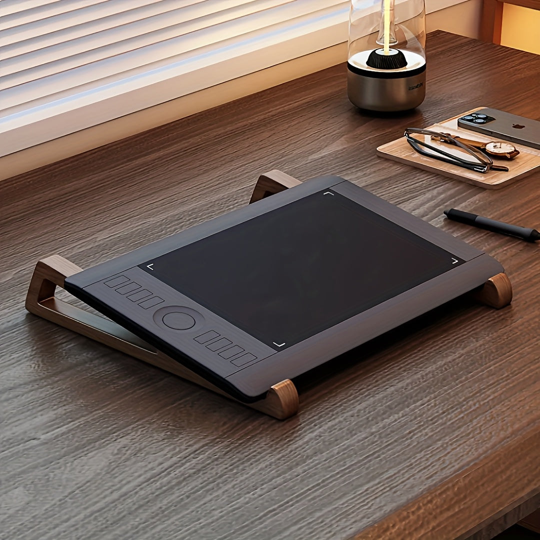 2 Peças Suporte Ergonômico para Laptop em Bambu - Altura Ajustável, Mesa Portátil com Base Larga para Estabilidade, Compatível com Livros/Tablets/Laptops, Elevador de Mesa em Madeira de Bambu para Escritório, Cabeceira e Viagem, Construção Durável em Formato de A