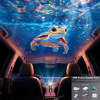 Projetor Portátil USB de Vida Marinha para Luz Noturna - Lâmpada Ambiente LED com Slides de Imagens Oceânicas Intercambiáveis (Baleia, Água-viva, Golfinho, Tartaruga) - Luz Noturna LED Romântica para Quarto, Sala de Estar, Teto do Carro - Decoração Criativa & Presente