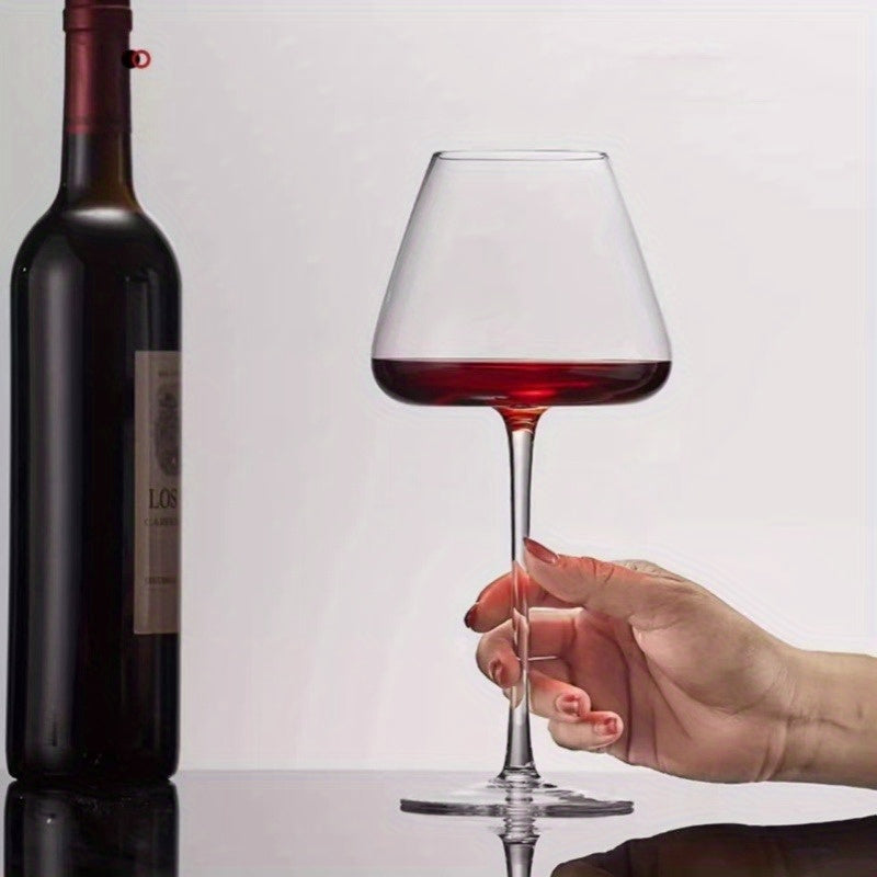 Taça de Vinho em Cristal Soprado à Mão - Elegante e Reutilizável, Ideal para Presente de Dia dos Namorados, Lavagem Manual, Multiuso para Vinho, Champanhe, Destilados, Copo para Ocasiões Especiais e Uso Diário, Decoração de Mesa