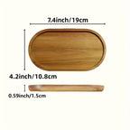 1 Tabuleiro de Servir Oval em Madeira Estilo Japonês - um Prato de Madeira Versátil Adequado para Uso Doméstico, na Cozinha e em Restaurantes - Perfeito para Servir Pequeno-Almoço, Pão, Sobremesas e Outros Artigos