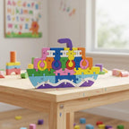 Quebra-cabeça Madeira Infantil Educativo Montessori Animais C/ 26 Peças Numeradas Brinquedo Didático