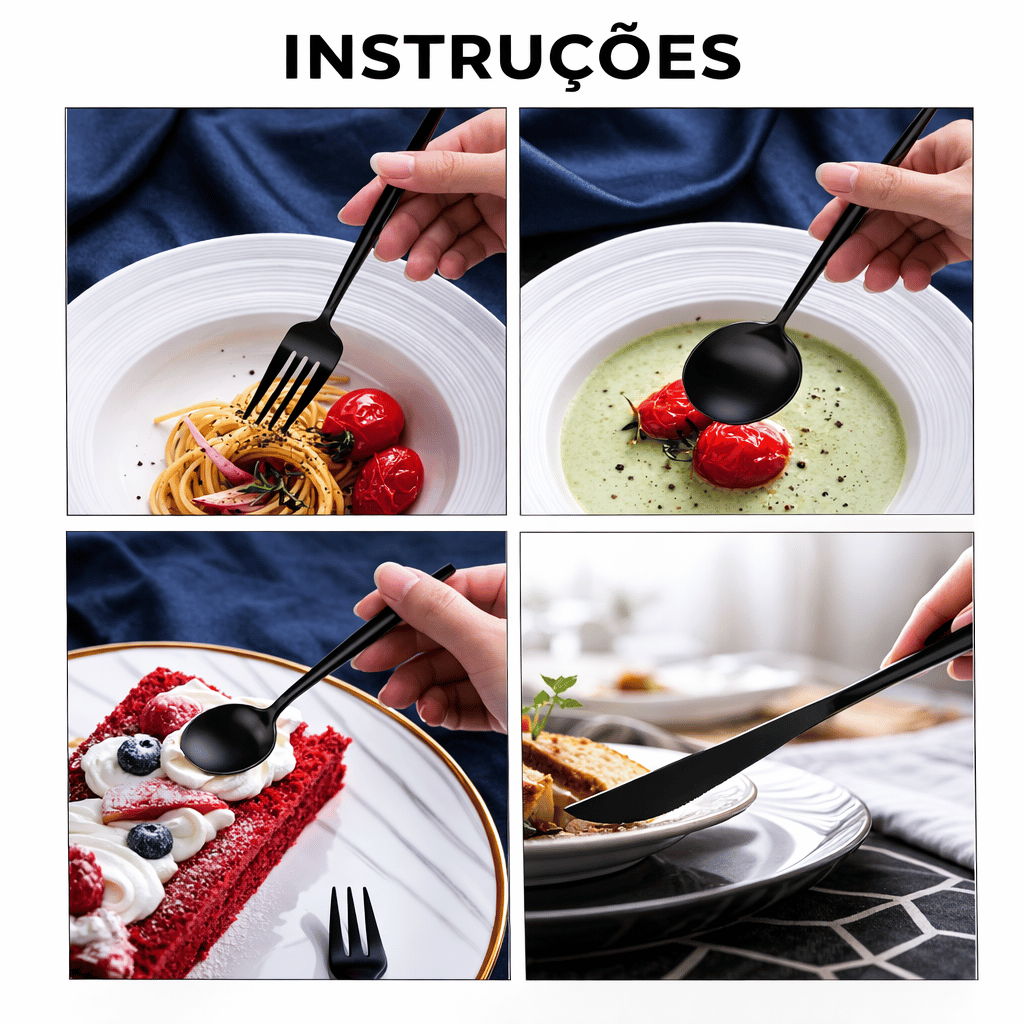 Conjunto de Talheres Elegância Inoxidável
