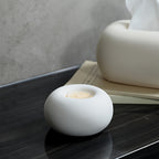 1 unidade de Porta-Velas Redondo de Cerâmica Branca Minimalista Moderno Estilo Nórdico, Adequado para Velas, Decoração de Mesa de Jantar Estilo Ins para Decoração de Casa para a Páscoa, Natal, Ação de Graças Decorações Suaves