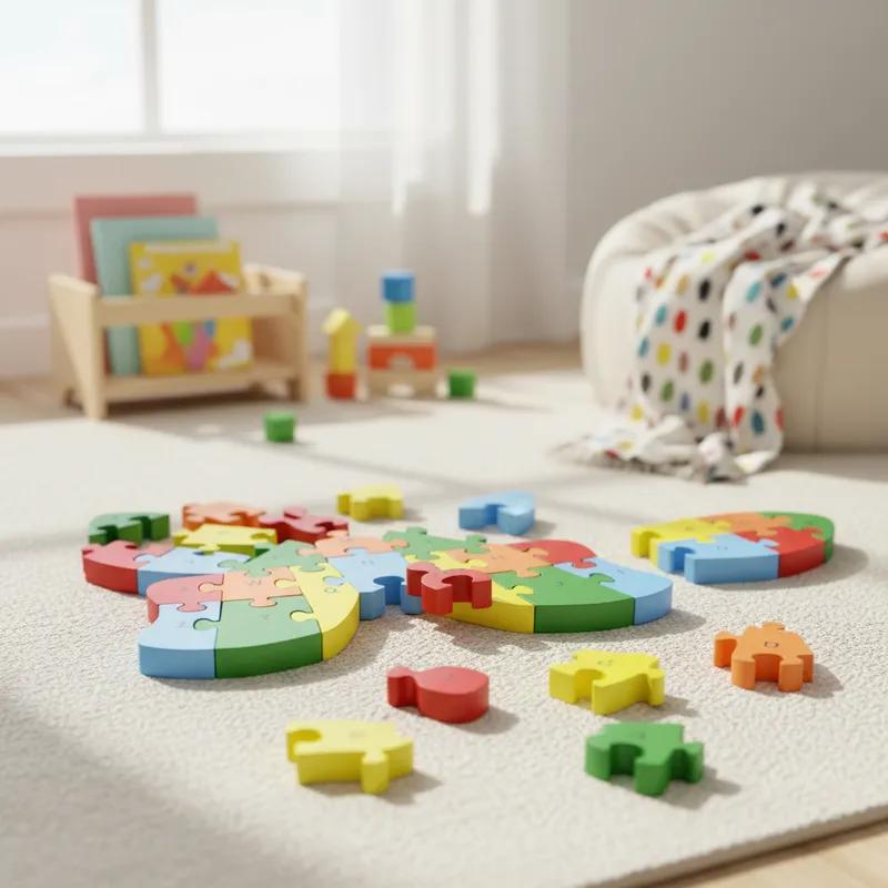 Quebra-cabeça Madeira Infantil Educativo Montessori Animais C/ 26 Peças Numeradas Brinquedo Didático