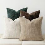 Conjunto de 4 Capas de Almofada Decorativas Boho em Chenille Macio com Textura, 45.72cm*45.72cm, Capas de Almofada Rústicas Lisas com Detalhes, Cores Misturadas, Fecho de Zíper, Tecido, Poliéster, Estilo Aconchegante de Casa de Campo, Lavar à Mão Apenas, Adequado para Primavera, Verão, Outono e Inverno