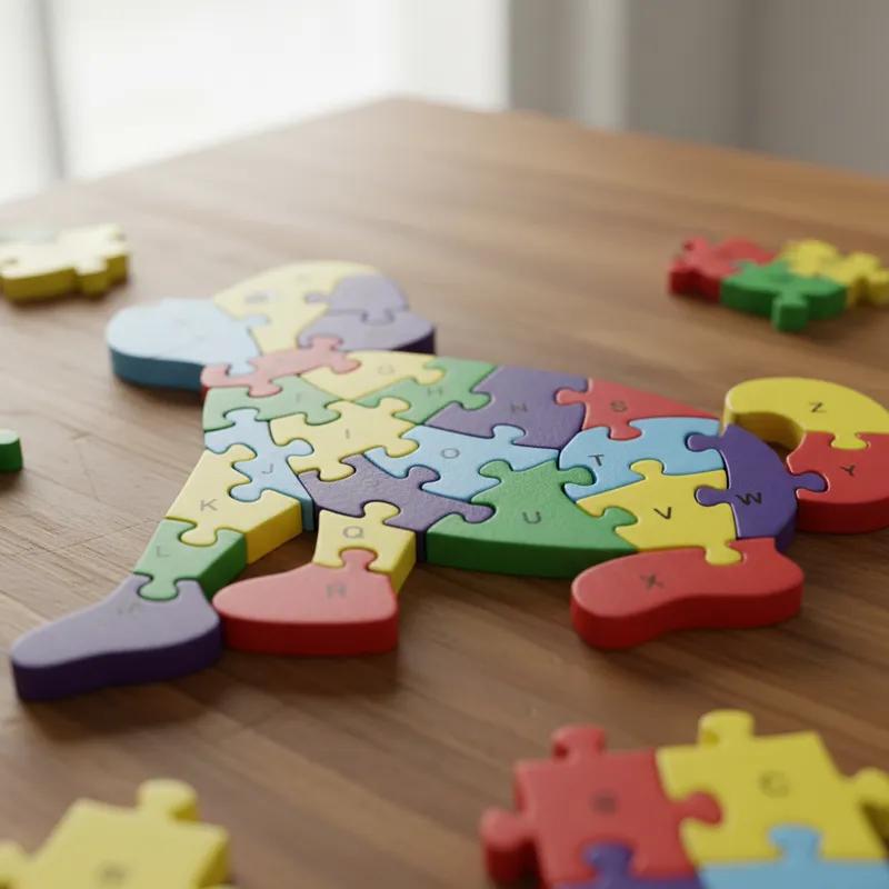 Quebra-cabeça Madeira Infantil Educativo Montessori Animais C/ 26 Peças Numeradas Brinquedo Didático