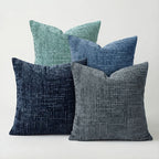 Conjunto de 4 Capas de Almofada Decorativas Boho em Chenille Macio com Textura, 45.72cm*45.72cm, Capas de Almofada Rústicas Lisas com Detalhes, Cores Misturadas, Fecho de Zíper, Tecido, Poliéster, Estilo Aconchegante de Casa de Campo, Lavar à Mão Apenas, Adequado para Primavera, Verão, Outono e Inverno