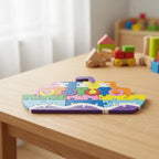 Quebra-cabeça Madeira Infantil Educativo Montessori Animais C/ 26 Peças Numeradas Brinquedo Didático