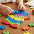 Quebra-cabeça Madeira Infantil Educativo Montessori Animais C/ 26 Peças Numeradas Brinquedo Didático