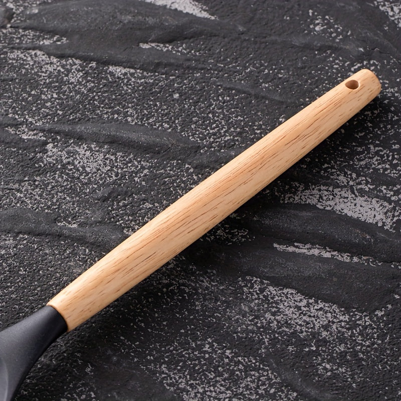 Conjunto de 5 peças, Conjunto de Utensílios de Cozinha em Silicone, Conjunto de Ferramentas de Cozinha para Cozinhar de Forma Segura, Conjunto de Utensílios Antiaderentes com Cabos de Madeira, Utensílios de Cozinha Modernos Laváveis, Acessórios de Cozinha, Gadgets de Cozinha, Adições Essenciais para a Cozinha