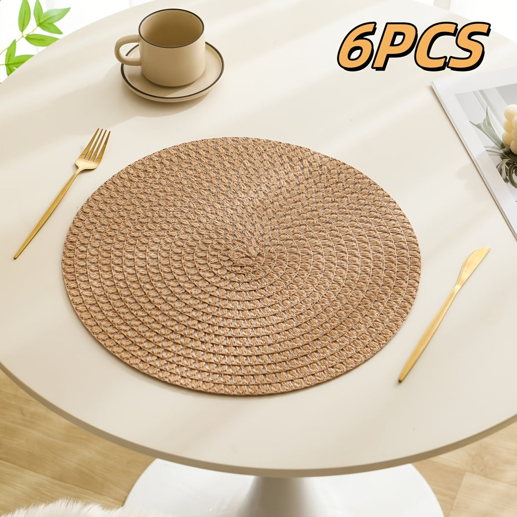 2/4/6 unidades de individual de linho para a primavera e o verão, individual de mesa resistente ao calor e lavável, bases para utensílios, bases para pratos, individual de mesa para decoração de casa