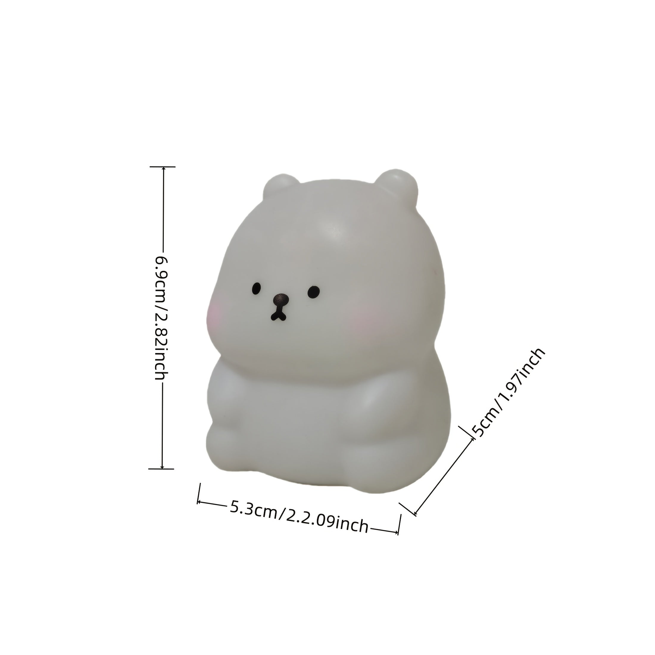 Luz Noturna Urso Filhote com Iluminação LED Suave e Não Ofuscante. Feita de Material PVC, Compacta e Portátil, Alimentada por Pilhas Botão. Ideal para Uso em Escrivaninhas ou Mesas de Cabeceira