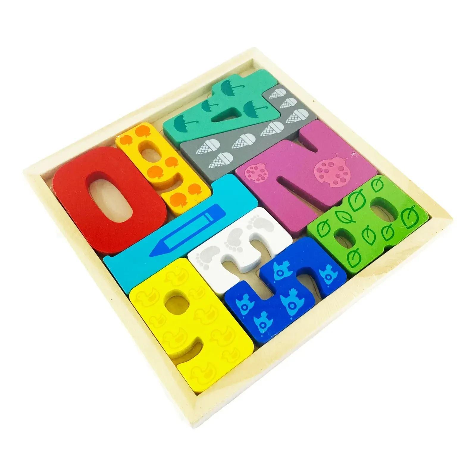 Quebra Cabeça Encaixe Divertido 3D Jogo da Velha MDF Educativo Brinquedo Bebê Pedagógico Sensorial