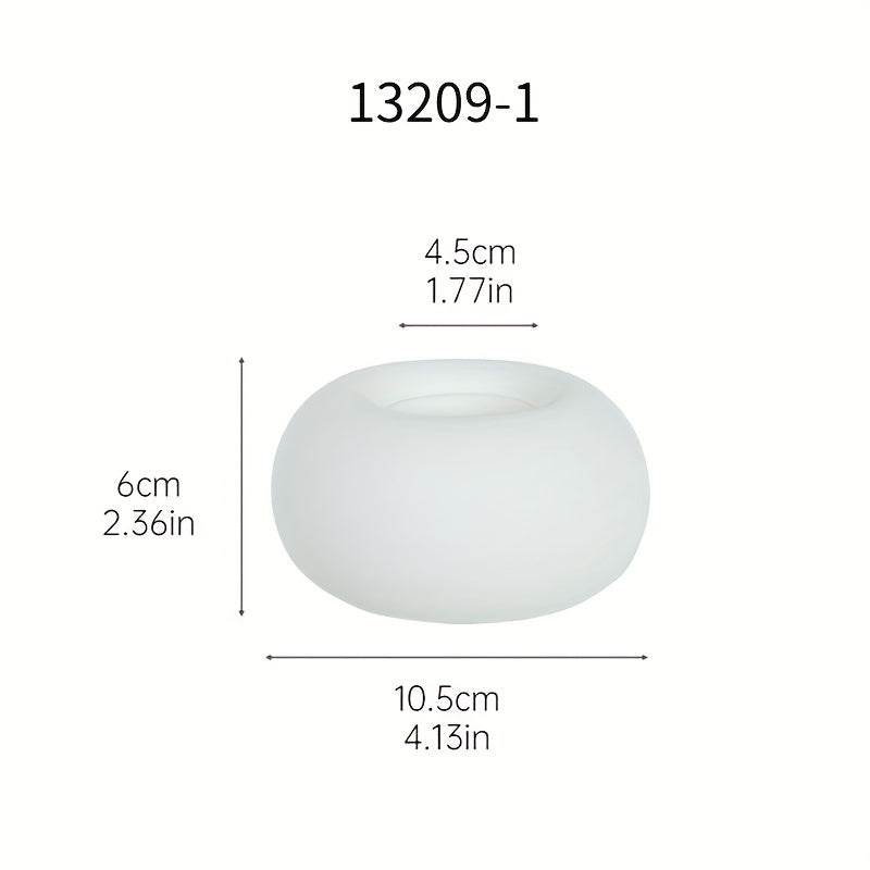 1 unidade de Porta-Velas Redondo de Cerâmica Branca Minimalista Moderno Estilo Nórdico, Adequado para Velas, Decoração de Mesa de Jantar Estilo Ins para Decoração de Casa para a Páscoa, Natal, Ação de Graças Decorações Suaves