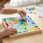 Quebra Cabeça Encaixe Divertido 3D Jogo da Velha MDF Educativo Brinquedo Bebê Pedagógico Sensorial