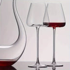 Taça de Vinho em Cristal Soprado à Mão - Elegante e Reutilizável, Ideal para Presente de Dia dos Namorados, Lavagem Manual, Multiuso para Vinho, Champanhe, Destilados, Copo para Ocasiões Especiais e Uso Diário, Decoração de Mesa