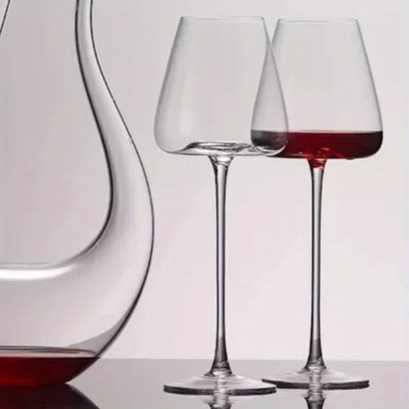 Taça de Vinho em Cristal Soprado à Mão - Elegante e Reutilizável, Ideal para Presente de Dia dos Namorados, Lavagem Manual, Multiuso para Vinho, Champanhe, Destilados, Copo para Ocasiões Especiais e Uso Diário, Decoração de Mesa