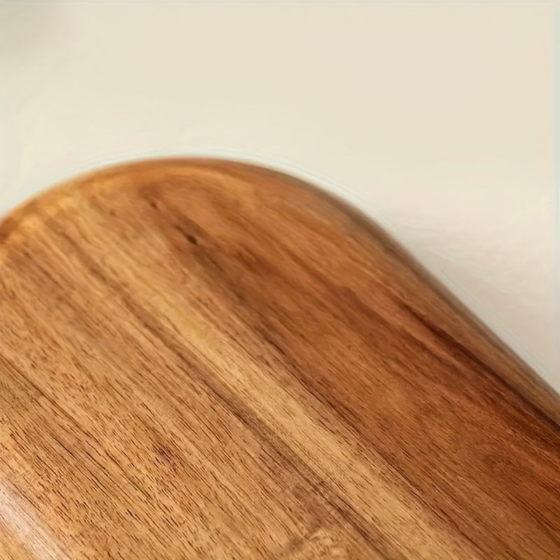 1 Tabuleiro de Servir Oval em Madeira Estilo Japonês - um Prato de Madeira Versátil Adequado para Uso Doméstico, na Cozinha e em Restaurantes - Perfeito para Servir Pequeno-Almoço, Pão, Sobremesas e Outros Artigos