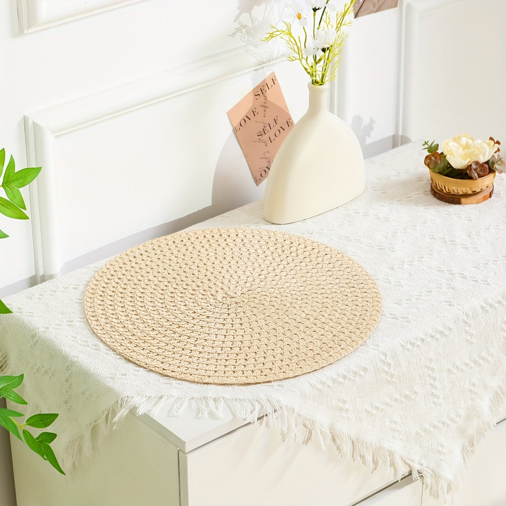 2/4/6 unidades de individual de linho para a primavera e o verão, individual de mesa resistente ao calor e lavável, bases para utensílios, bases para pratos, individual de mesa para decoração de casa