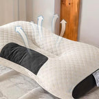 Protetor de pescoço travesseiro - Suporte de Pescoço com Design Ergonómico para Sono Profundo - Adequadas para Quem Dorme de Lado e de Costas - Desfrute de um Massagem Relaxante em Casa - Núcleo de Almofada Durável e Lavável na Máquina