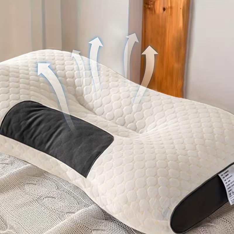 Protetor de pescoço travesseiro - Suporte de Pescoço com Design Ergonómico para Sono Profundo - Adequadas para Quem Dorme de Lado e de Costas - Desfrute de um Massagem Relaxante em Casa - Núcleo de Almofada Durável e Lavável na Máquina