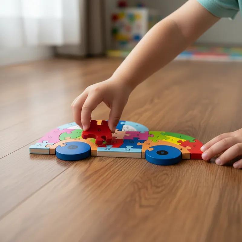 Quebra-cabeça Madeira Infantil Educativo Montessori Animais C/ 26 Peças Numeradas Brinquedo Didático