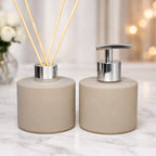 Kit lavabo Picolo Bege Modelo Luxo Com Porta Sabonete e Aromatizador de Ambiente