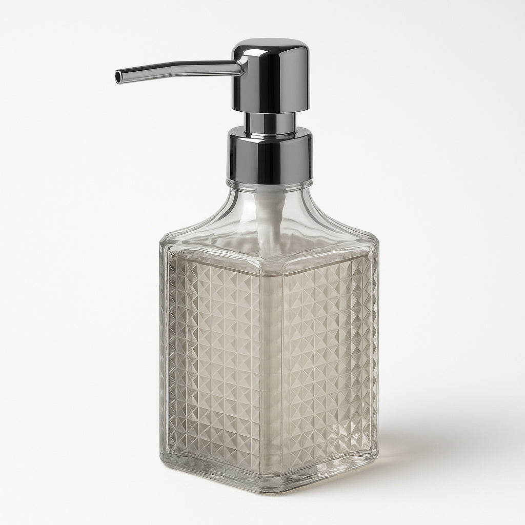 Porta Sabonete Líquido Vidro Transparente 370ml – Wolff Spike Luxo