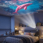 Projetor Portátil USB de Vida Marinha para Luz Noturna - Lâmpada Ambiente LED com Slides de Imagens Oceânicas Intercambiáveis (Baleia, Água-viva, Golfinho, Tartaruga) - Luz Noturna LED Romântica para Quarto, Sala de Estar, Teto do Carro - Decoração Criativa & Presente