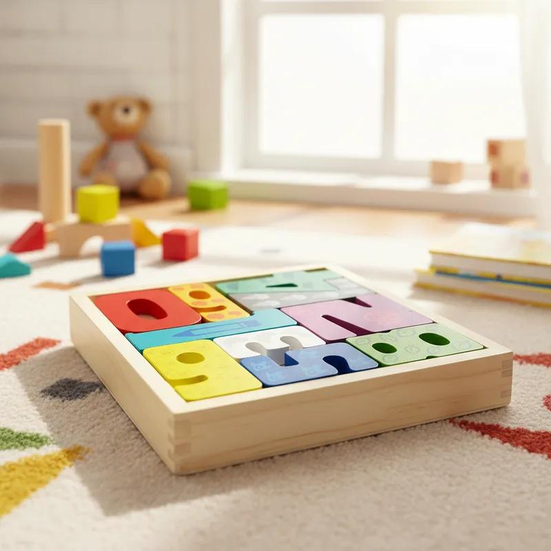 Quebra Cabeça Encaixe Divertido 3D Jogo da Velha MDF Educativo Brinquedo Bebê Pedagógico Sensorial