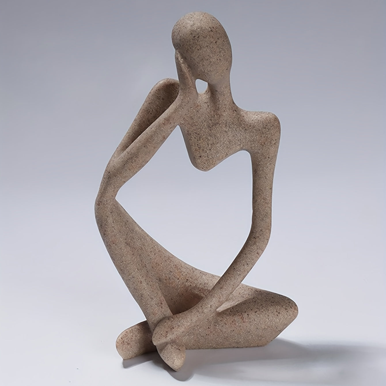Mini Estátua Criativa de Pensador em Arenito, Estilo Europeu de Luxo Leve, Figura Abstrata em Resina, Ornamentos Artesanais para Estante de Escritório, Decorações para Sala de Estar, Varanda, Ornamentos de Secretária
