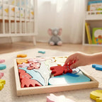 Quebra Cabeça Encaixe Divertido 3D Jogo da Velha MDF Educativo Brinquedo Bebê Pedagógico Sensorial