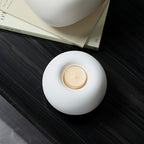 1 unidade de Porta-Velas Redondo de Cerâmica Branca Minimalista Moderno Estilo Nórdico, Adequado para Velas, Decoração de Mesa de Jantar Estilo Ins para Decoração de Casa para a Páscoa, Natal, Ação de Graças Decorações Suaves