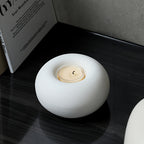 1 unidade de Porta-Velas Redondo de Cerâmica Branca Minimalista Moderno Estilo Nórdico, Adequado para Velas, Decoração de Mesa de Jantar Estilo Ins para Decoração de Casa para a Páscoa, Natal, Ação de Graças Decorações Suaves