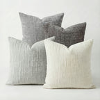 Conjunto de 4 Capas de Almofada Decorativas Boho em Chenille Macio com Textura, 45.72cm*45.72cm, Capas de Almofada Rústicas Lisas com Detalhes, Cores Misturadas, Fecho de Zíper, Tecido, Poliéster, Estilo Aconchegante de Casa de Campo, Lavar à Mão Apenas, Adequado para Primavera, Verão, Outono e Inverno