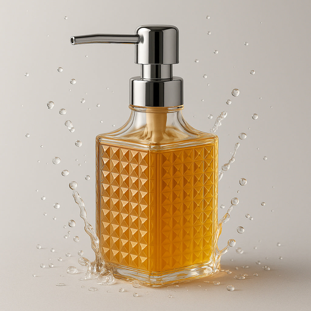 Porta Sabonete Líquido Vidro Transparente 370ml – Wolff Spike Luxo