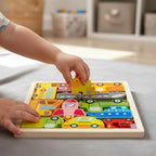 Quebra Cabeça Encaixe Divertido 3D Jogo da Velha MDF Educativo Brinquedo Bebê Pedagógico Sensorial