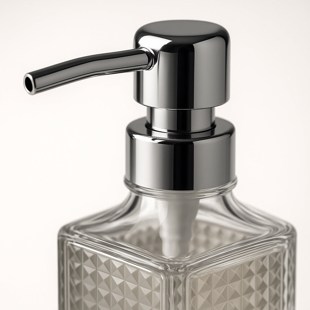 Porta Sabonete Líquido Vidro Transparente 370ml – Wolff Spike Luxo