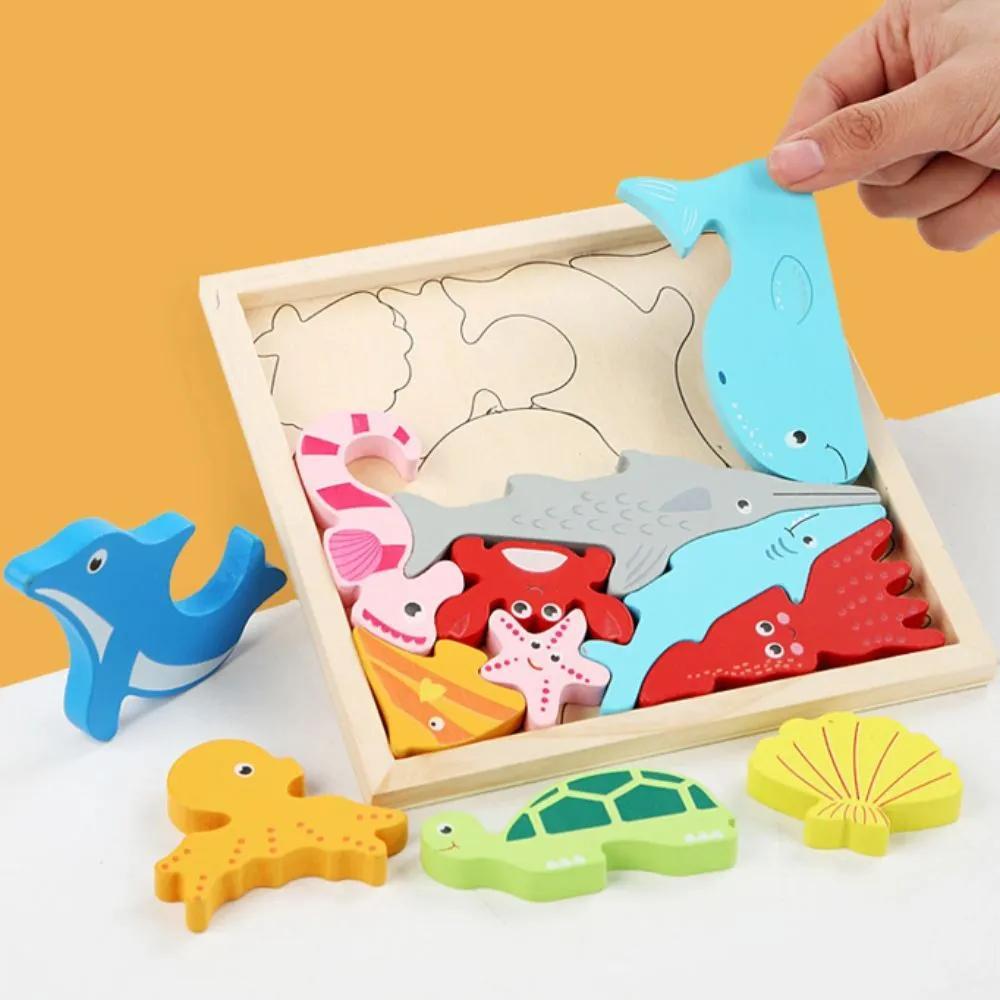 Quebra Cabeça Encaixe Divertido 3D Jogo da Velha MDF Educativo Brinquedo Bebê Pedagógico Sensorial