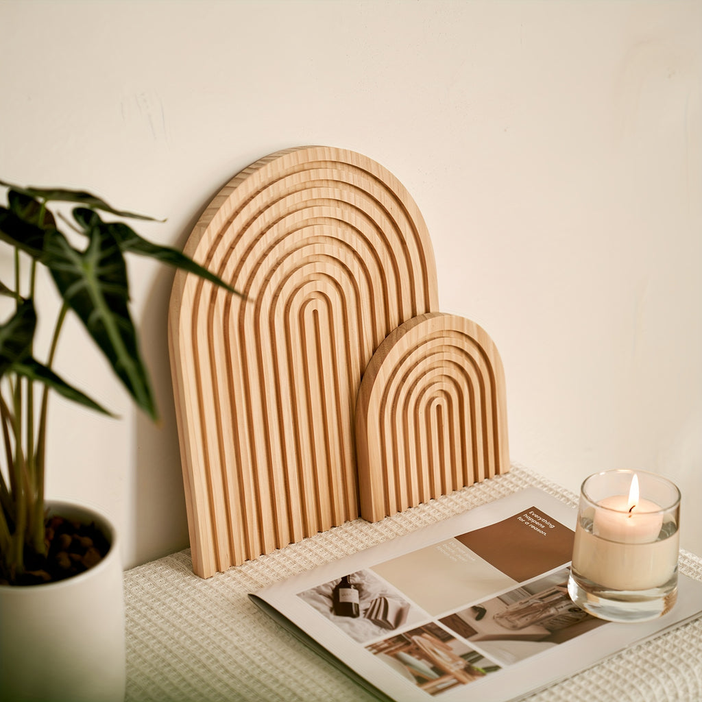 2 peças/conjunto Prateleira de Parede Decorativa, Arco de Arco-Íris de Madeira Estética Boho, Decoração para Casa, Decoração de Prateleira, Mesa, Cômoda, Lareira, para Sala de Estar, Quarto, Cozinha, Cafeteria, Presente para Casa Nova, Ação de Graças, Natal, Não para Contato com Alimentos